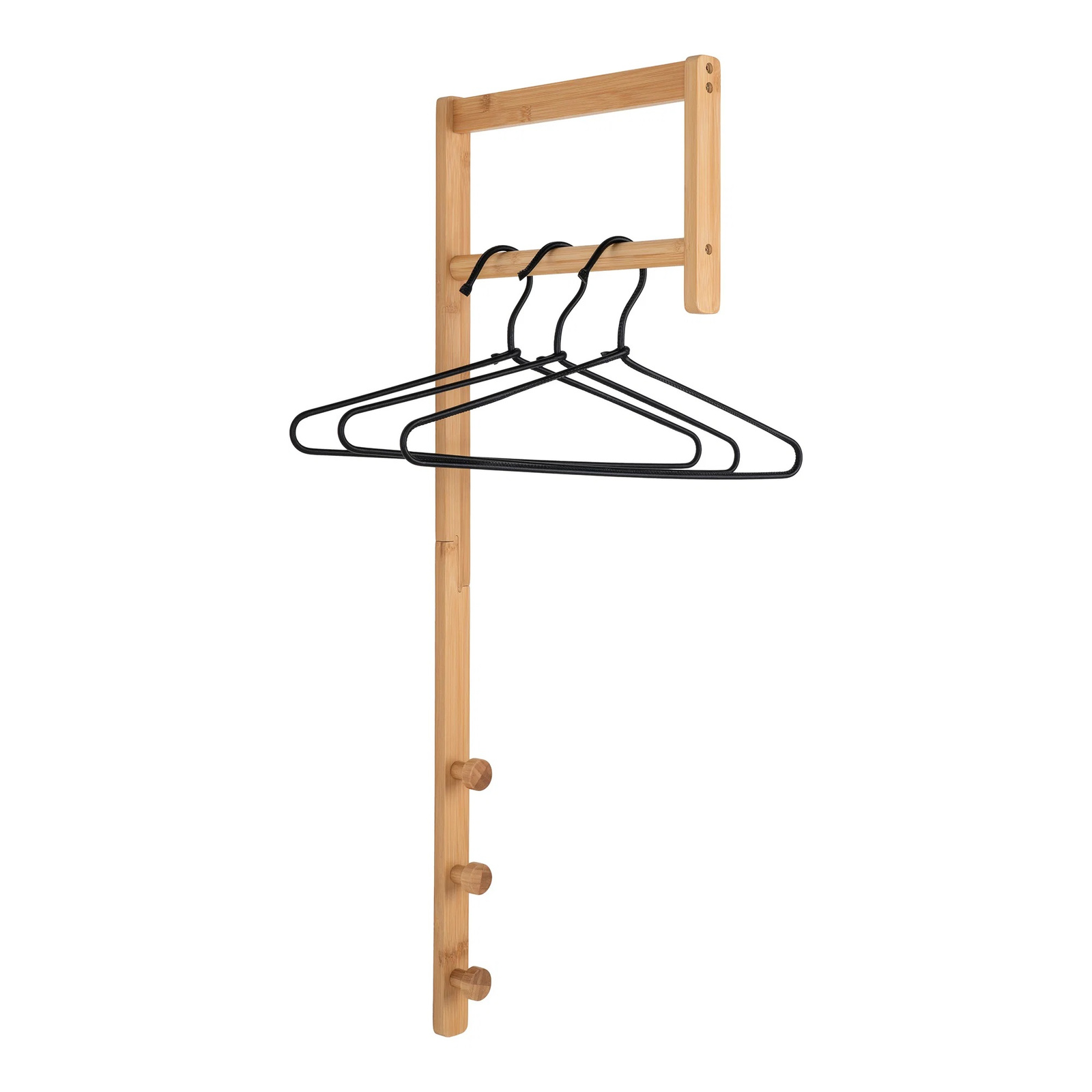 Wieszak ścienny do przedpokoju Trento bambusowy naturalny 82 cm - obrazek 4