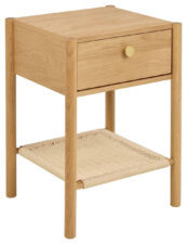 Szafka nocna Monfort dębowa z szufladą i półką boho 44 cm