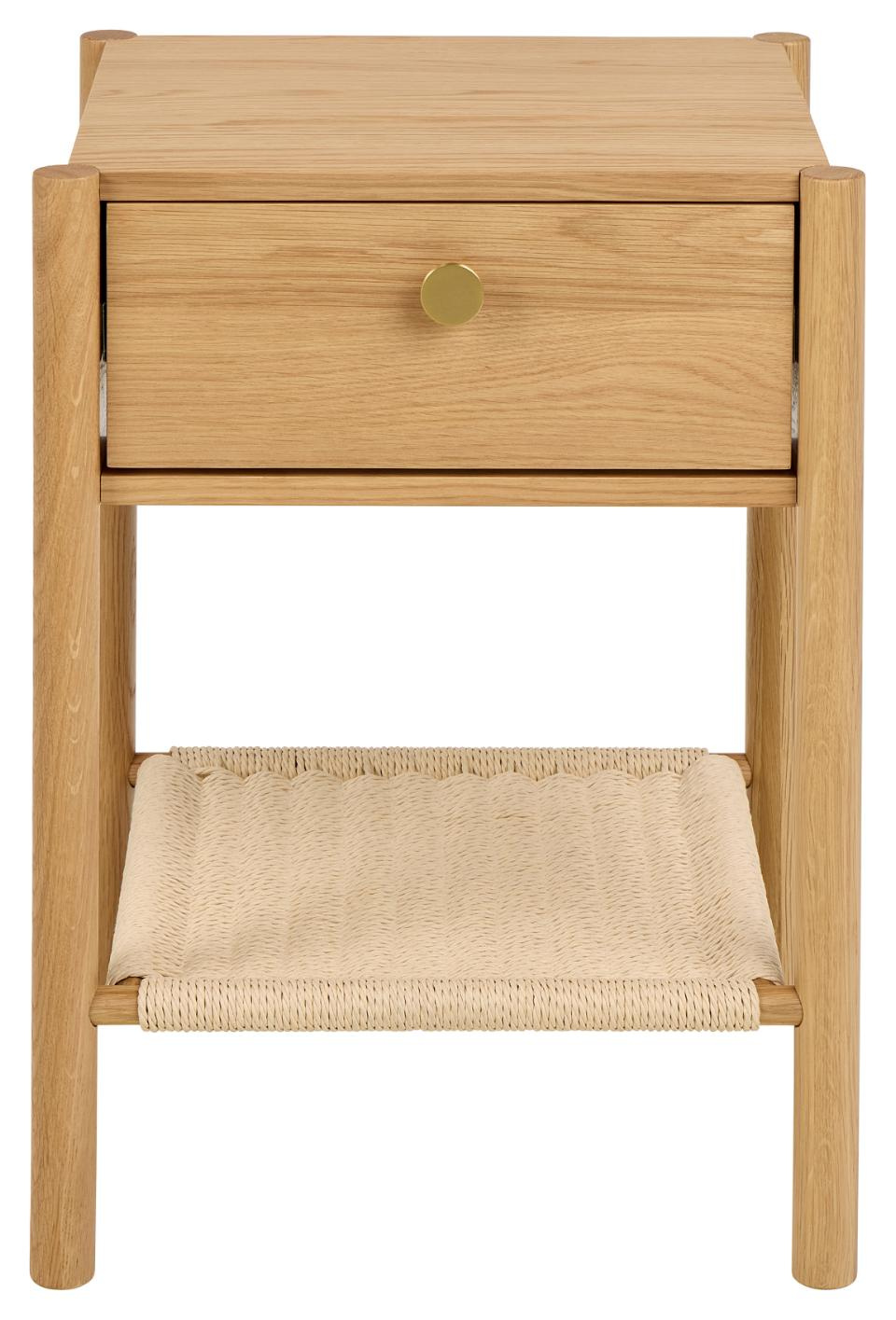 Szafka nocna Monfort dębowa z szufladą i półką boho 44 cm - obrazek 9