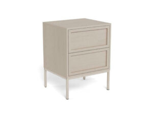 Szafka nocna do sypialni Palmdale szara z 2 szufladami 46 cm
