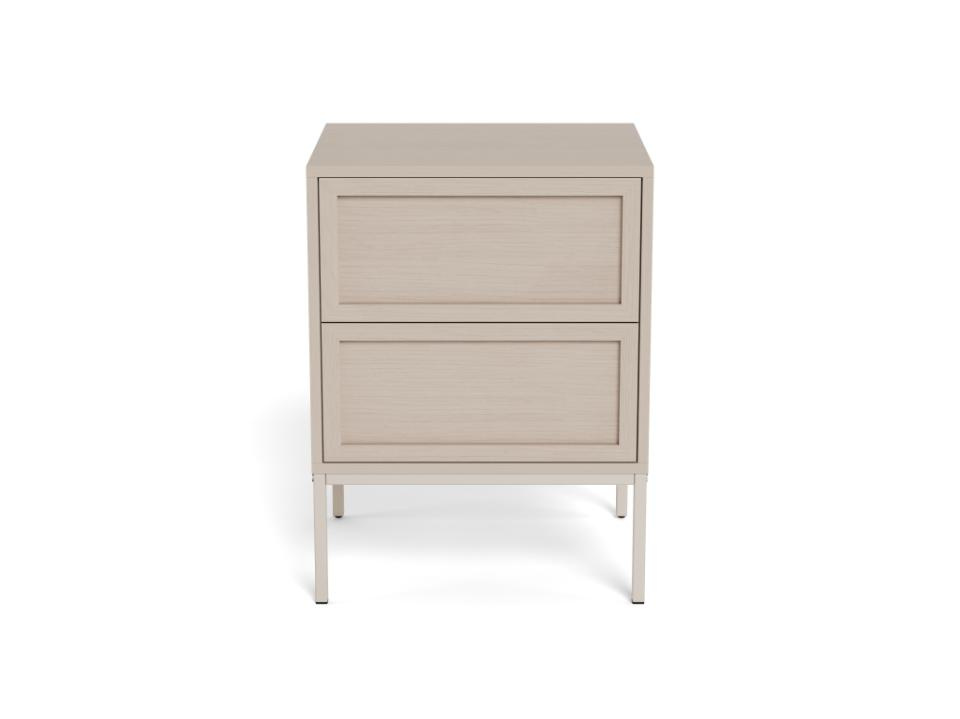 Szafka nocna do sypialni Palmdale szara z 2 szufladami 46 cm - obrazek 4