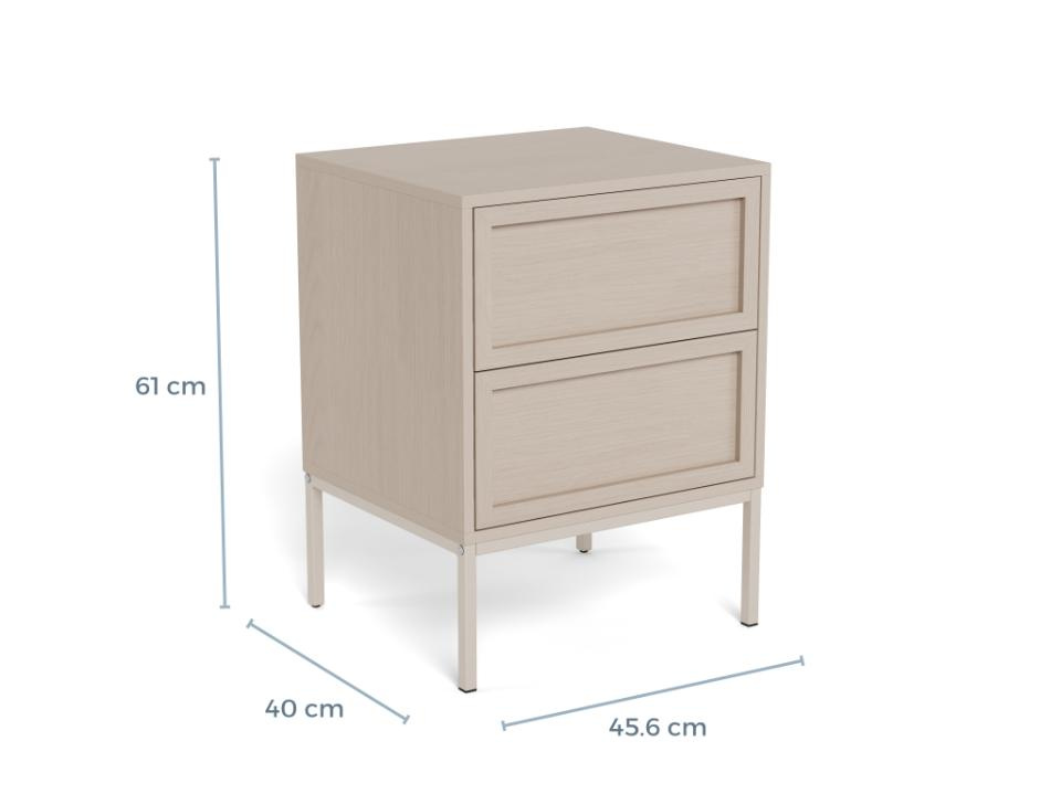 Szafka nocna do sypialni Palmdale szara z 2 szufladami 46 cm - obrazek 7