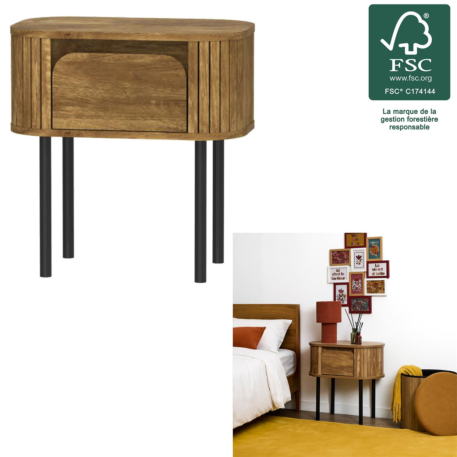 Szafka nocna Hermiona z szufladą w stylu skandynawskim 50 cm - obrazek 7