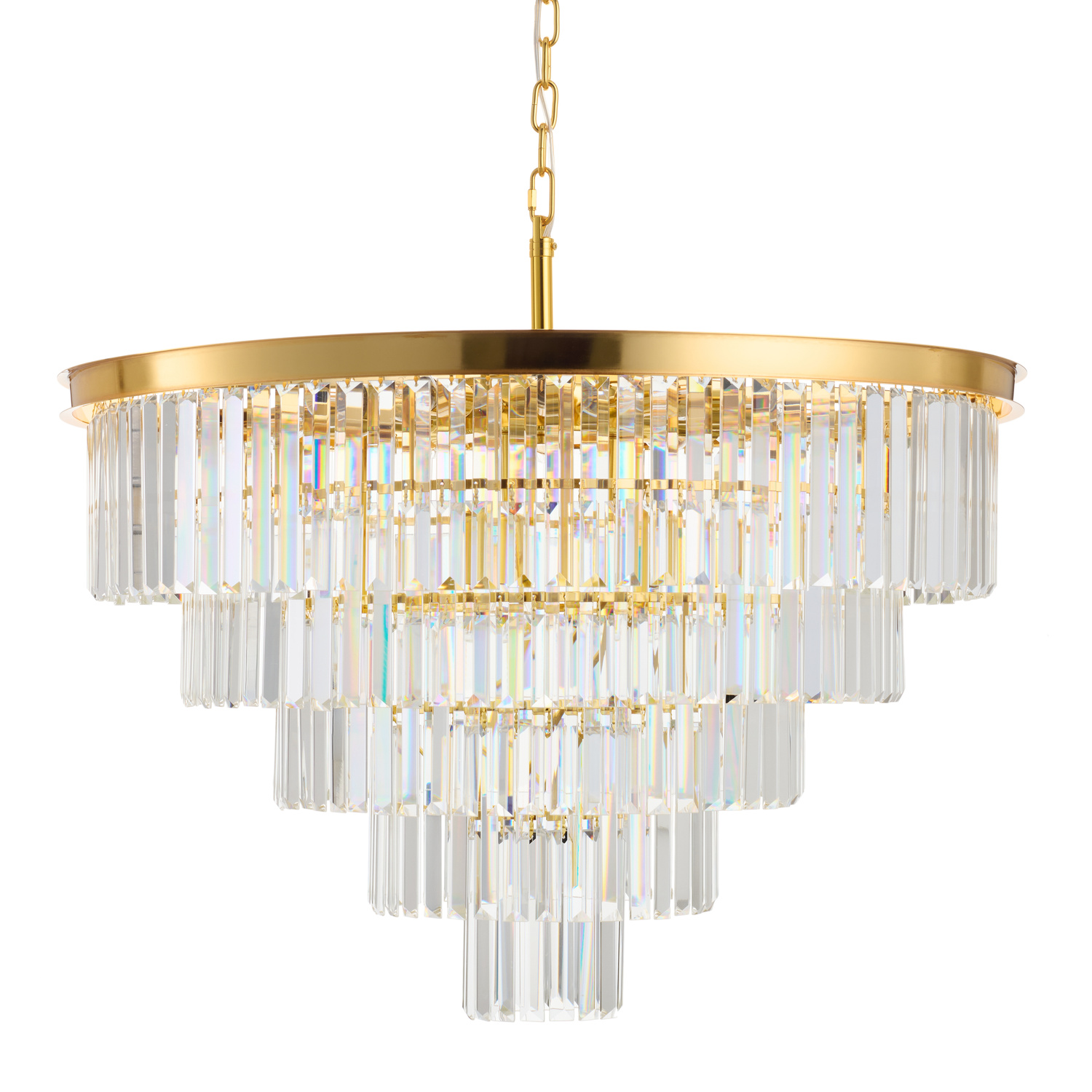 Lampa wisząca SPLENDORE 80 cm - żyrandol złoto-kryształowy - obrazek 5