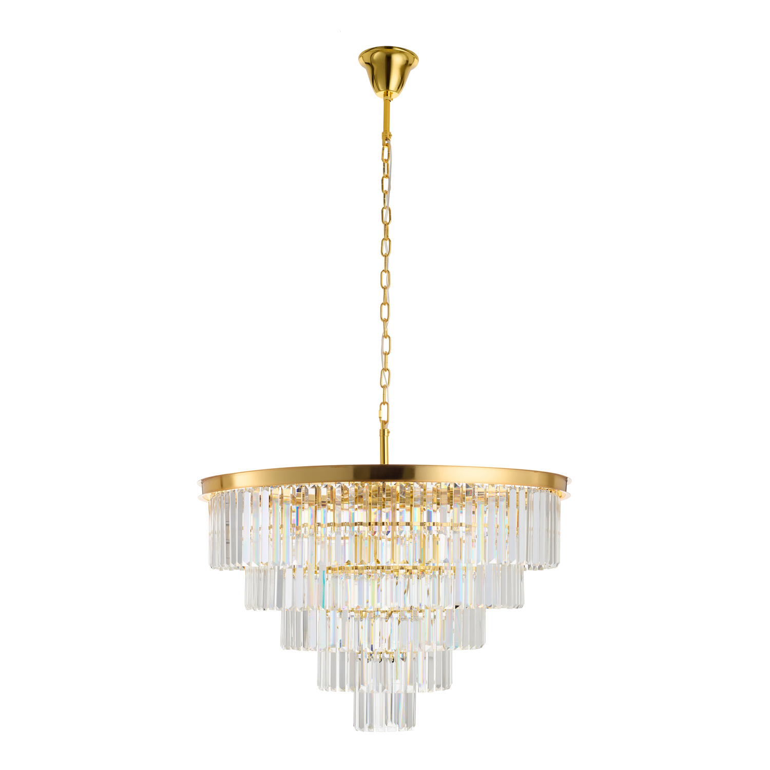 Lampa wisząca SPLENDORE 80 cm - żyrandol złoto-kryształowy - obrazek 6