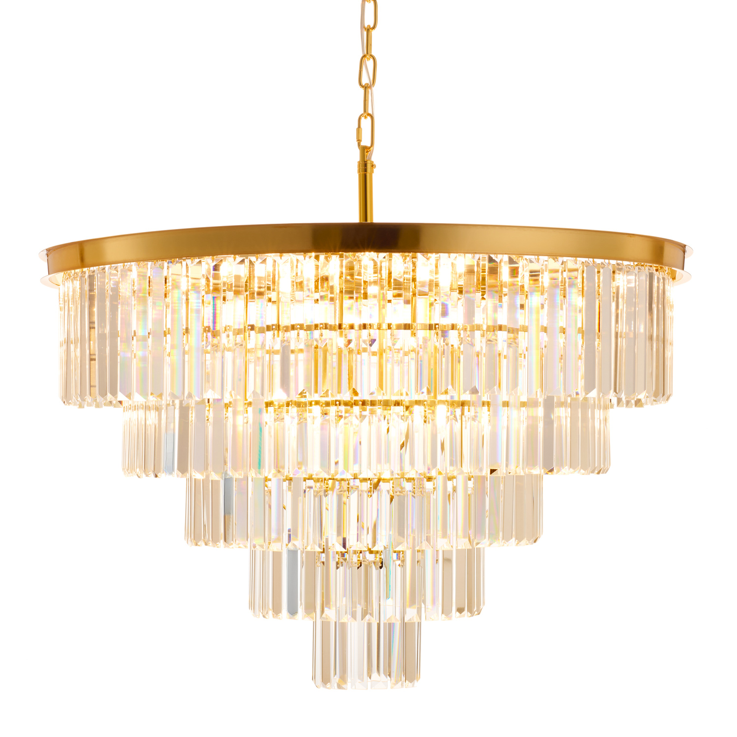 Lampa wisząca SPLENDORE 80 cm - żyrandol złoto-kryształowy - obrazek 7