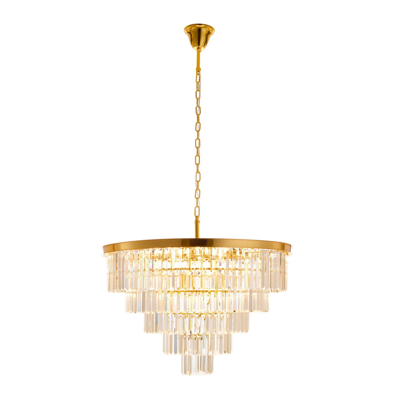 Lampa wisząca SPLENDORE 80 cm - żyrandol złoto-kryształowy - obrazek 8