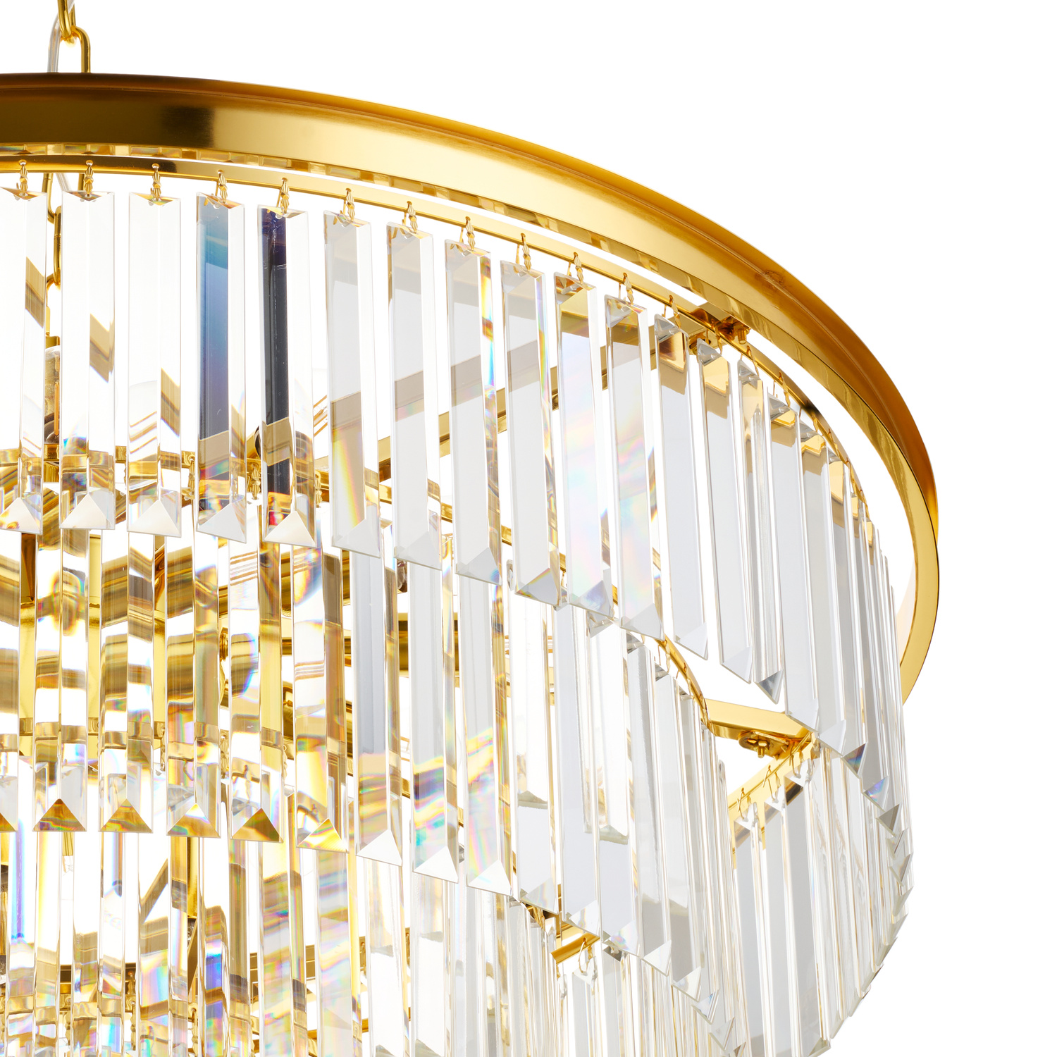 Lampa wisząca SPLENDORE 80 cm - żyrandol złoto-kryształowy - obrazek 9