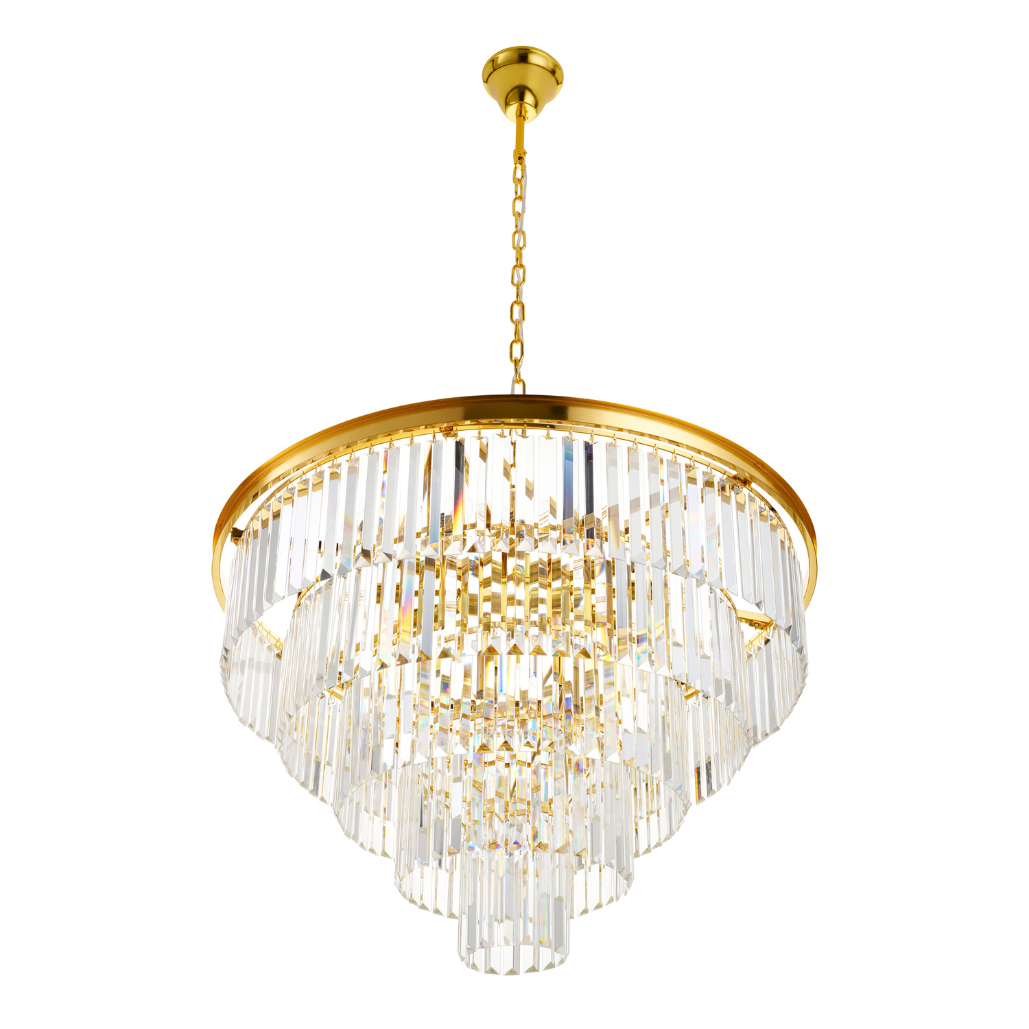 Lampa wisząca SPLENDORE 80 cm - żyrandol złoto-kryształowy - obrazek 10