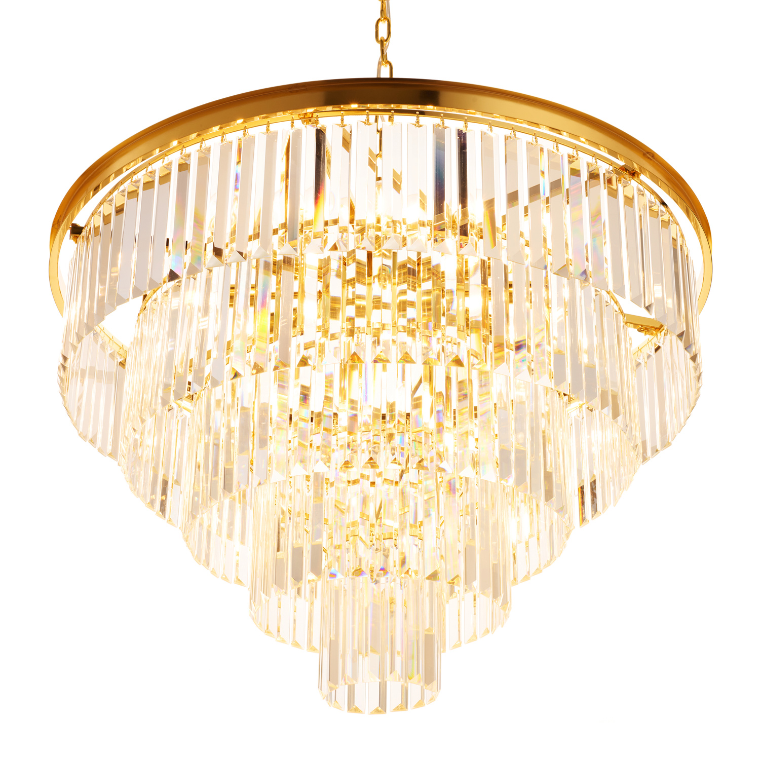 Lampa wisząca SPLENDORE 80 cm - żyrandol złoto-kryształowy - obrazek 11
