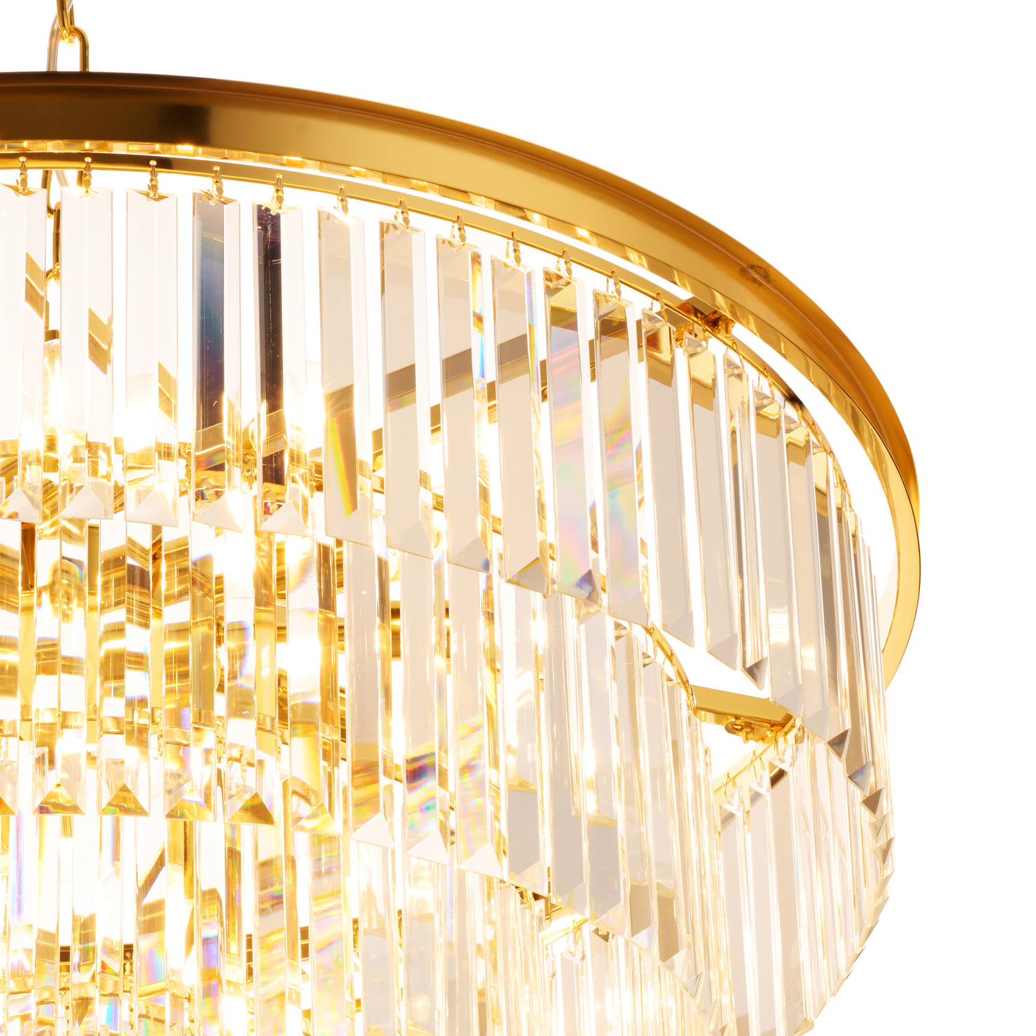 Lampa wisząca SPLENDORE 80 cm - żyrandol złoto-kryształowy - obrazek 12