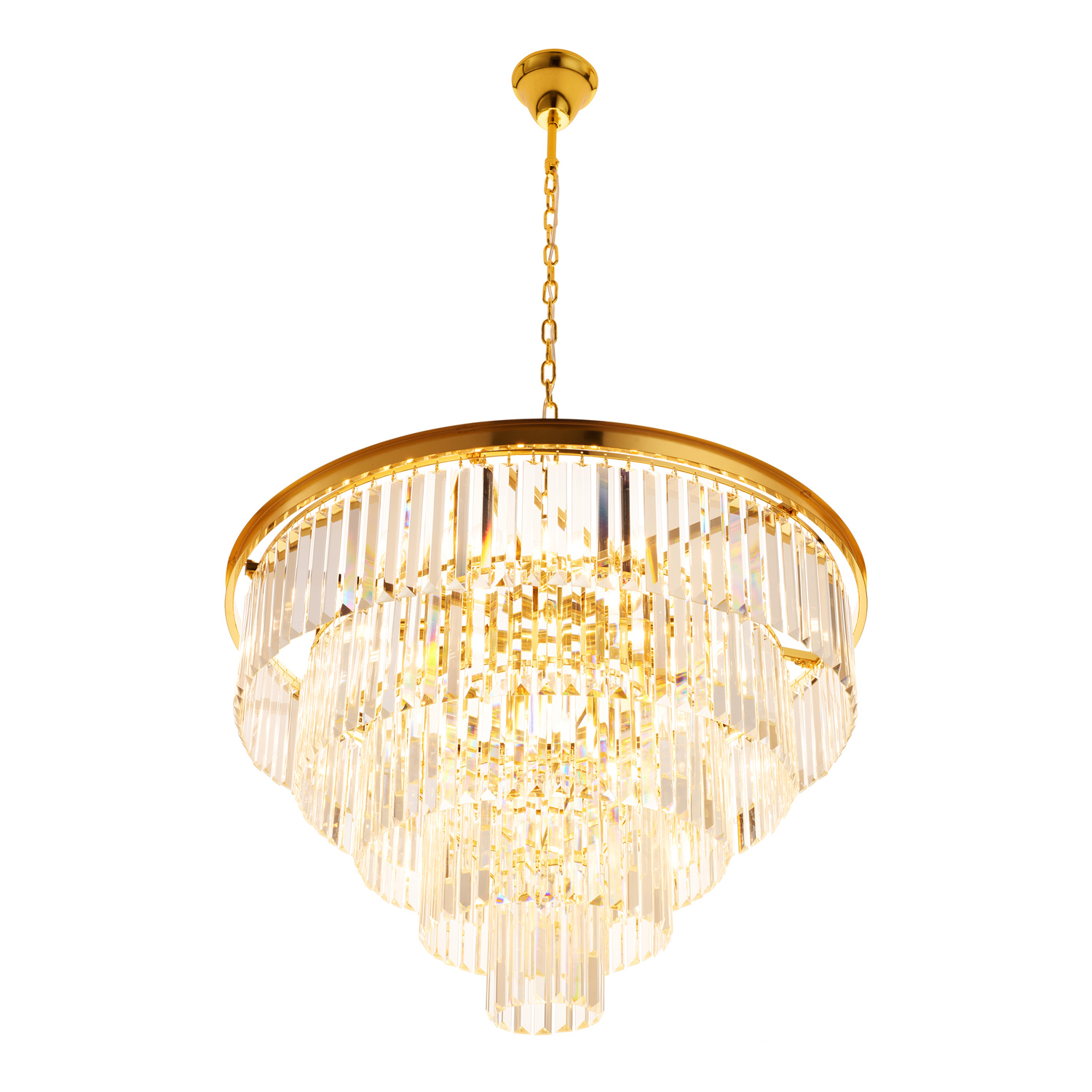 Lampa wisząca SPLENDORE 80 cm - żyrandol złoto-kryształowy - obrazek 13