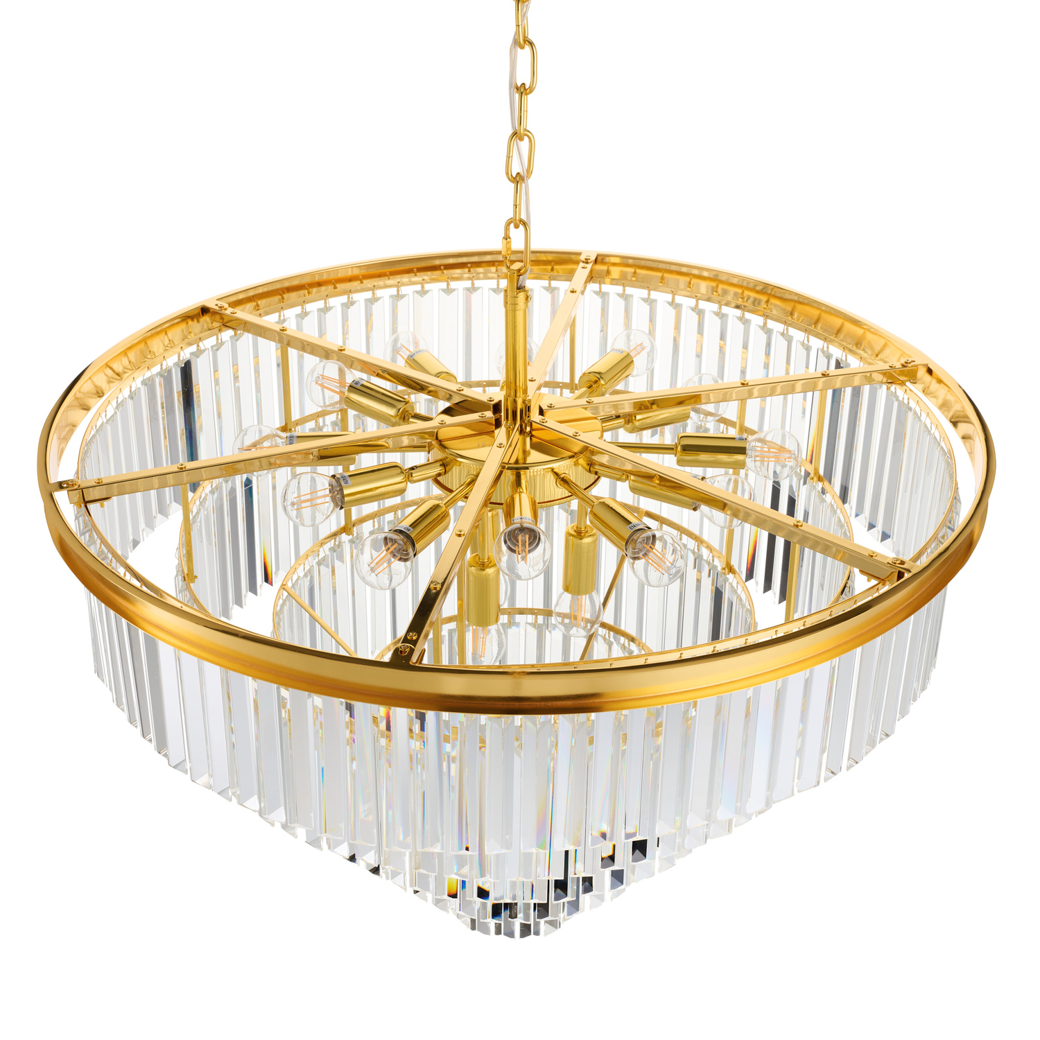 Lampa wisząca SPLENDORE 80 cm - żyrandol złoto-kryształowy - obrazek 15