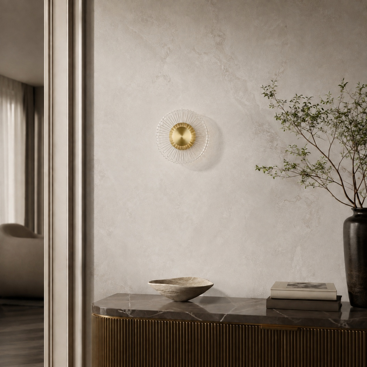 Lampa ścienna SUNBLAST - kinkiet LED 20 cm, złoty - obrazek 4