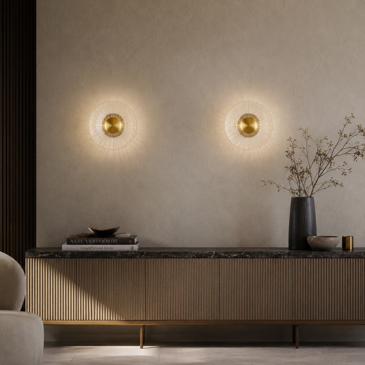 Lampa ścienna SUNBLAST - kinkiet LED 20 cm, złoty - obrazek 5