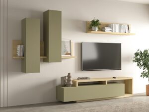 Meblościanka TABO BT09 dąb lindberg / eukaliptus