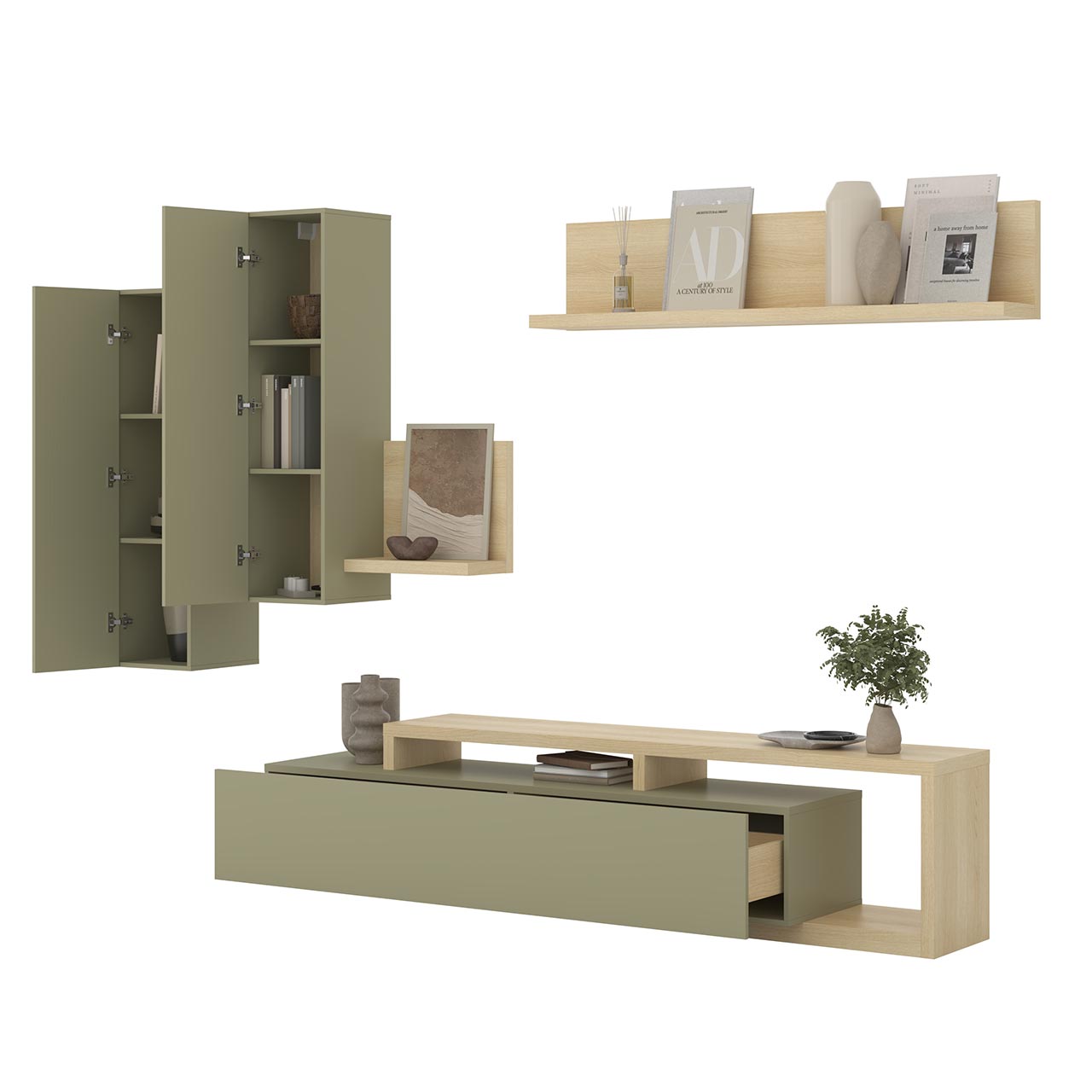Meblościanka TABO BT09 dąb lindberg / eukaliptus - obrazek 6
