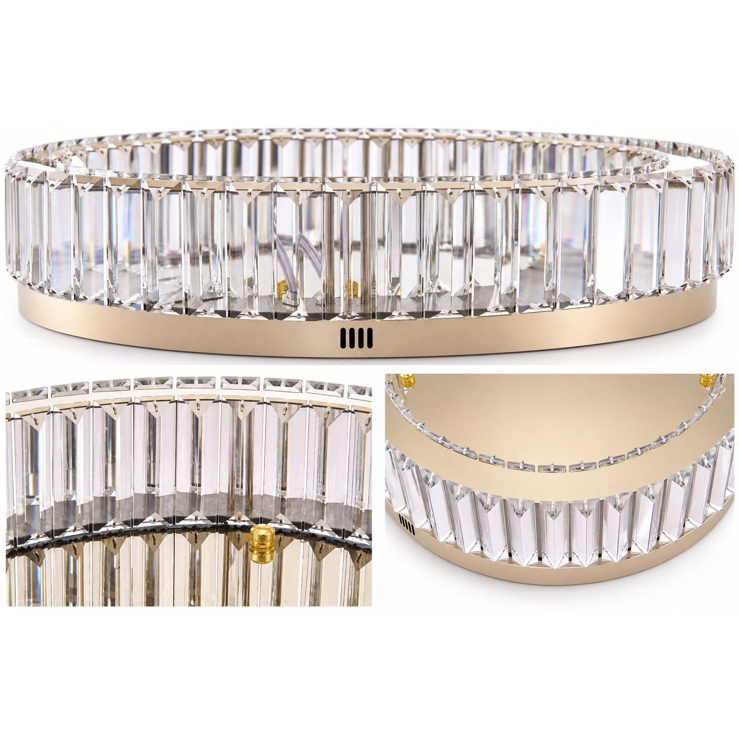Plafon ledowy APOLLO 50 cm - złoty plafon LED, kryształowy - obrazek 8