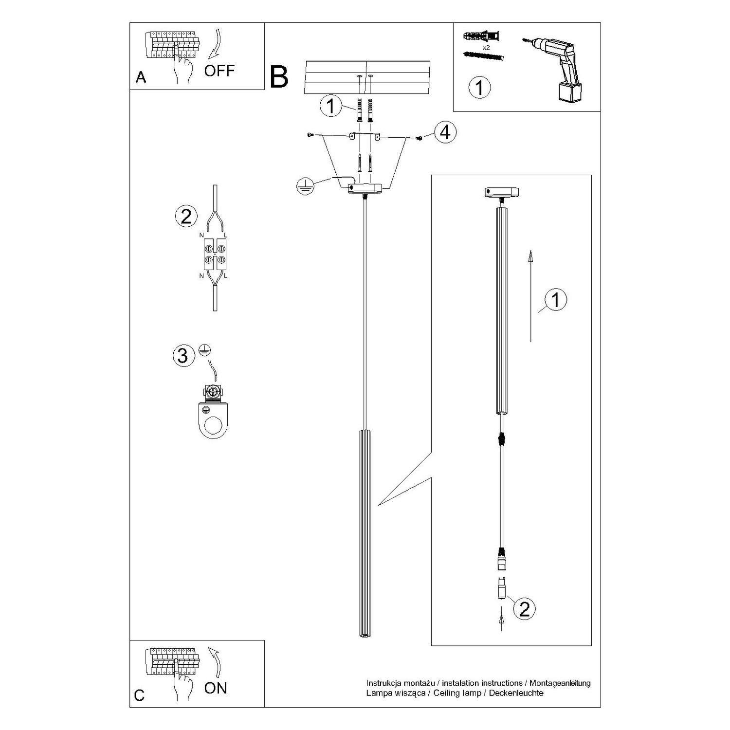 Lampa wisząca ARCHE 1 beżowa - obrazek 12