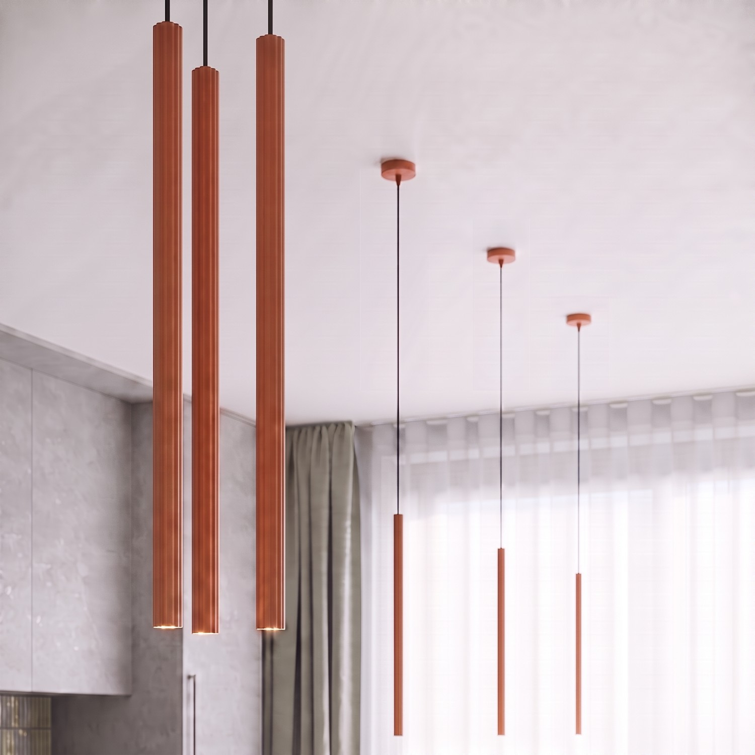 Lampa wisząca ARCHE 2P ochra czerwona - obrazek 15
