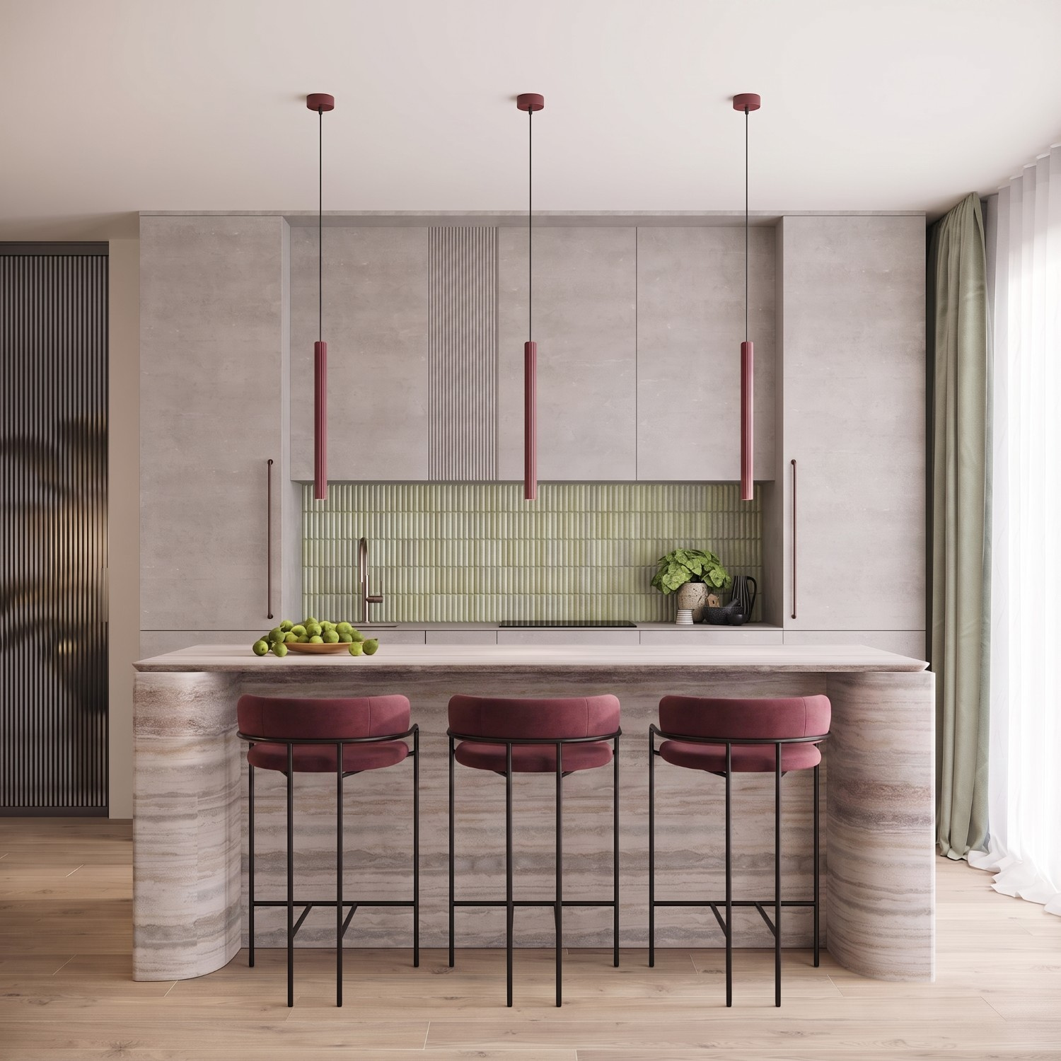 Lampa wisząca ARCHE 1 burgund - obrazek 13