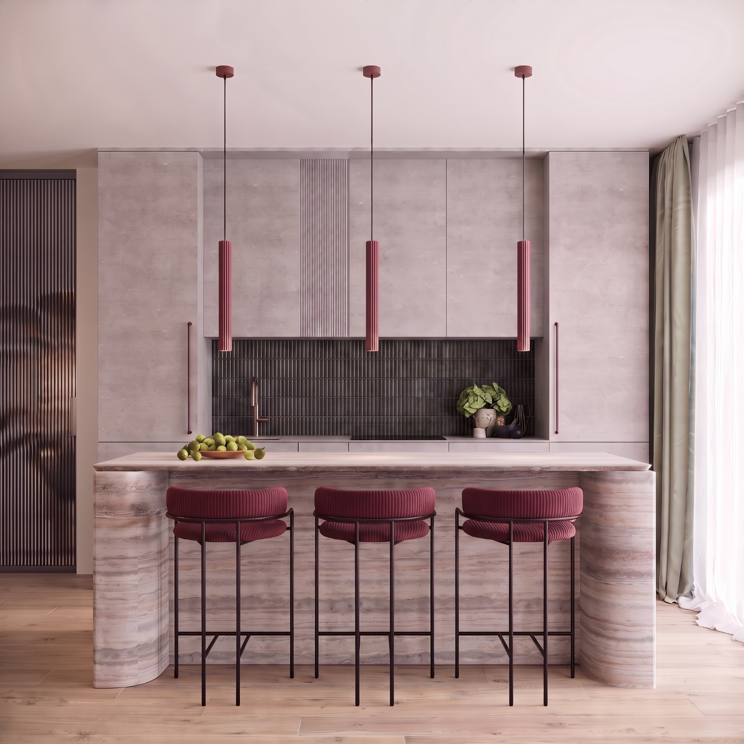 Lampa wisząca ARCHE 2P burgund - obrazek 13