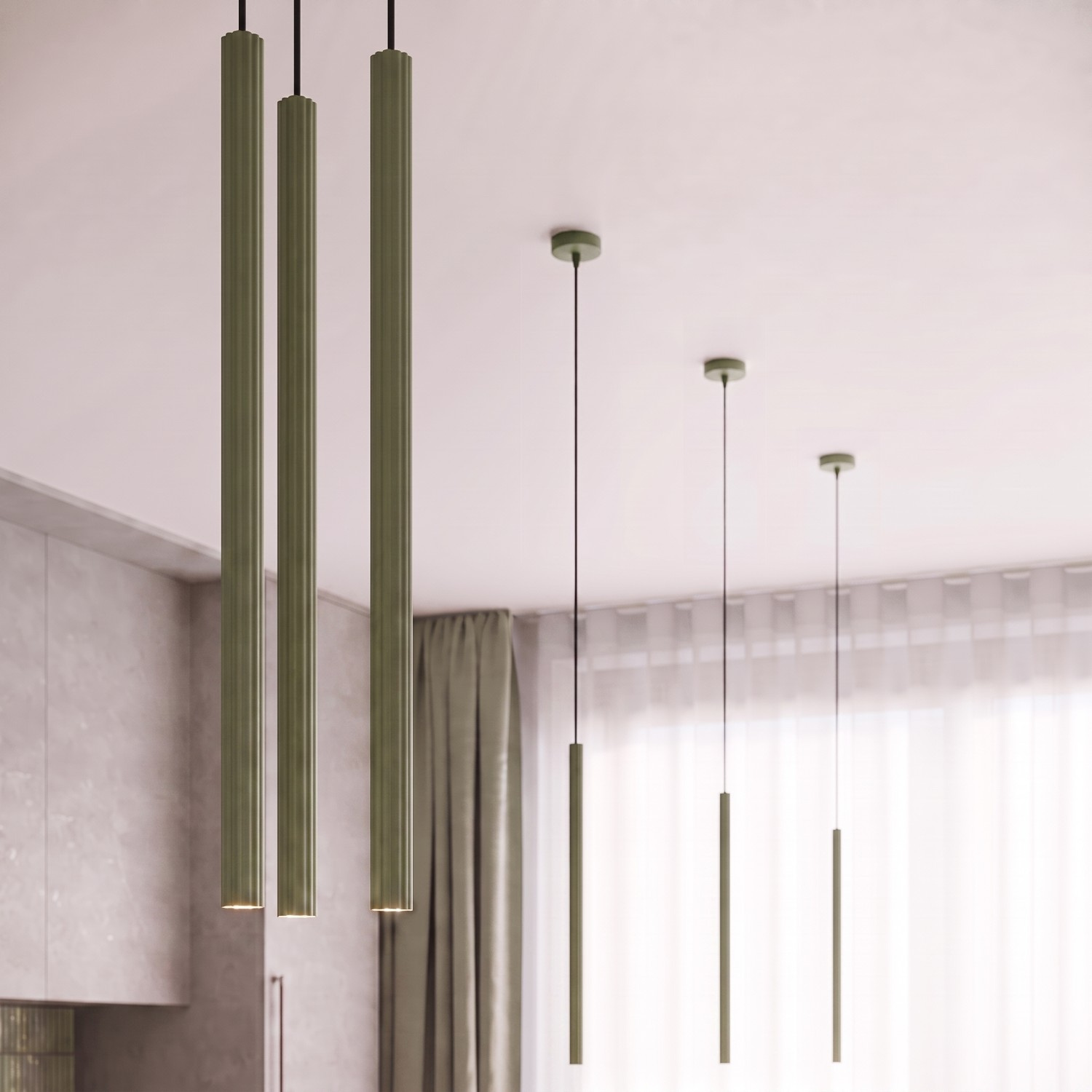 Lampa wisząca ARCHE 3P zielona oliwka - obrazek 15