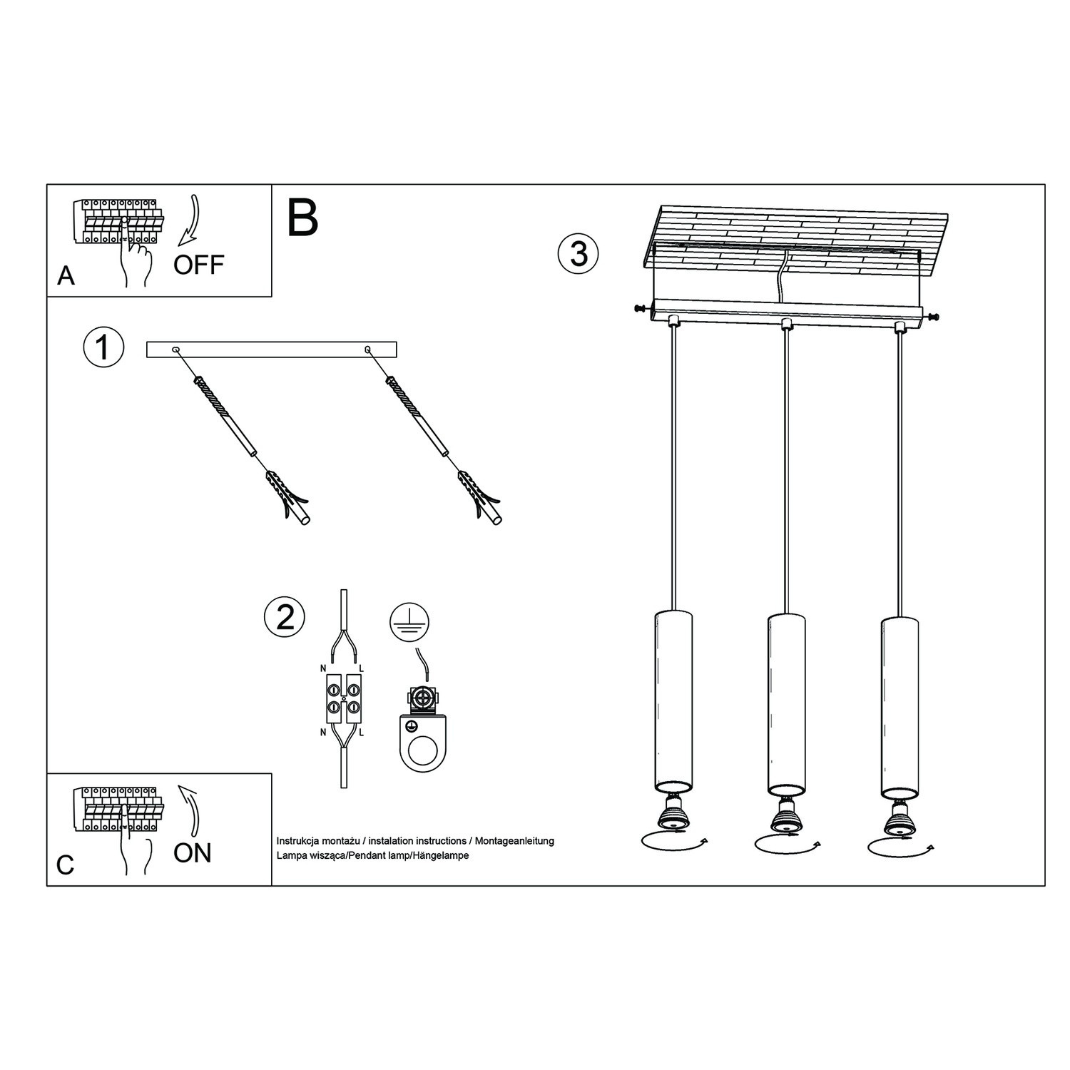 Lampa wisząca LAGOS 3L burgund - obrazek 9
