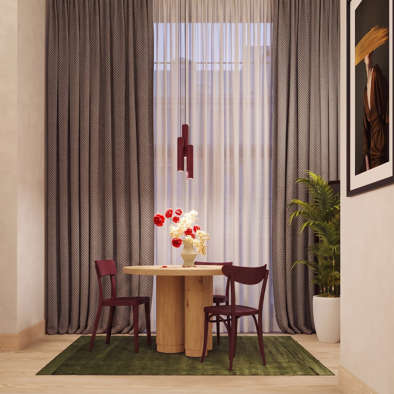 Lampa wisząca LAGOS 3L burgund - obrazek 10