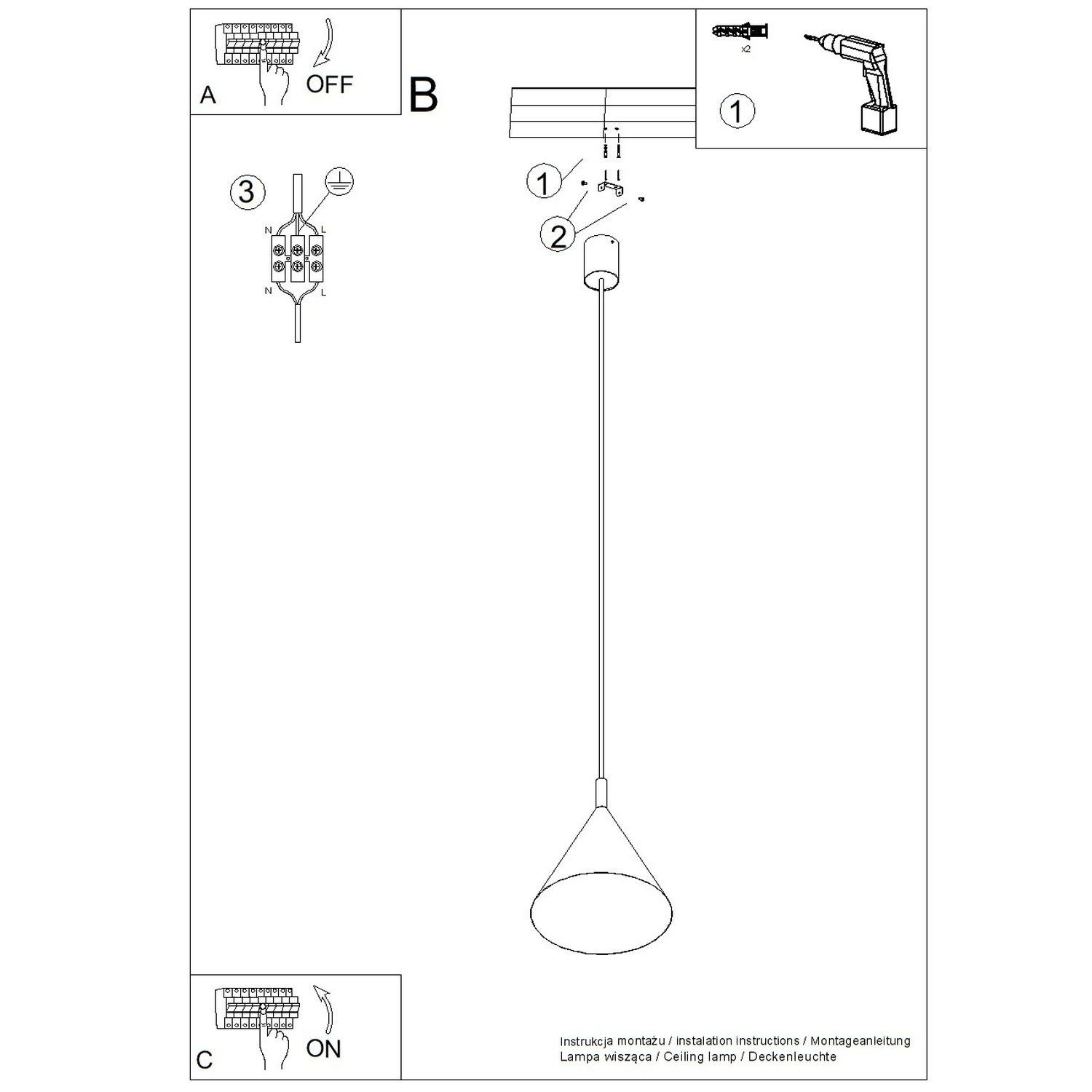 Lampa wisząca NOX 25 błękitna - obrazek 11