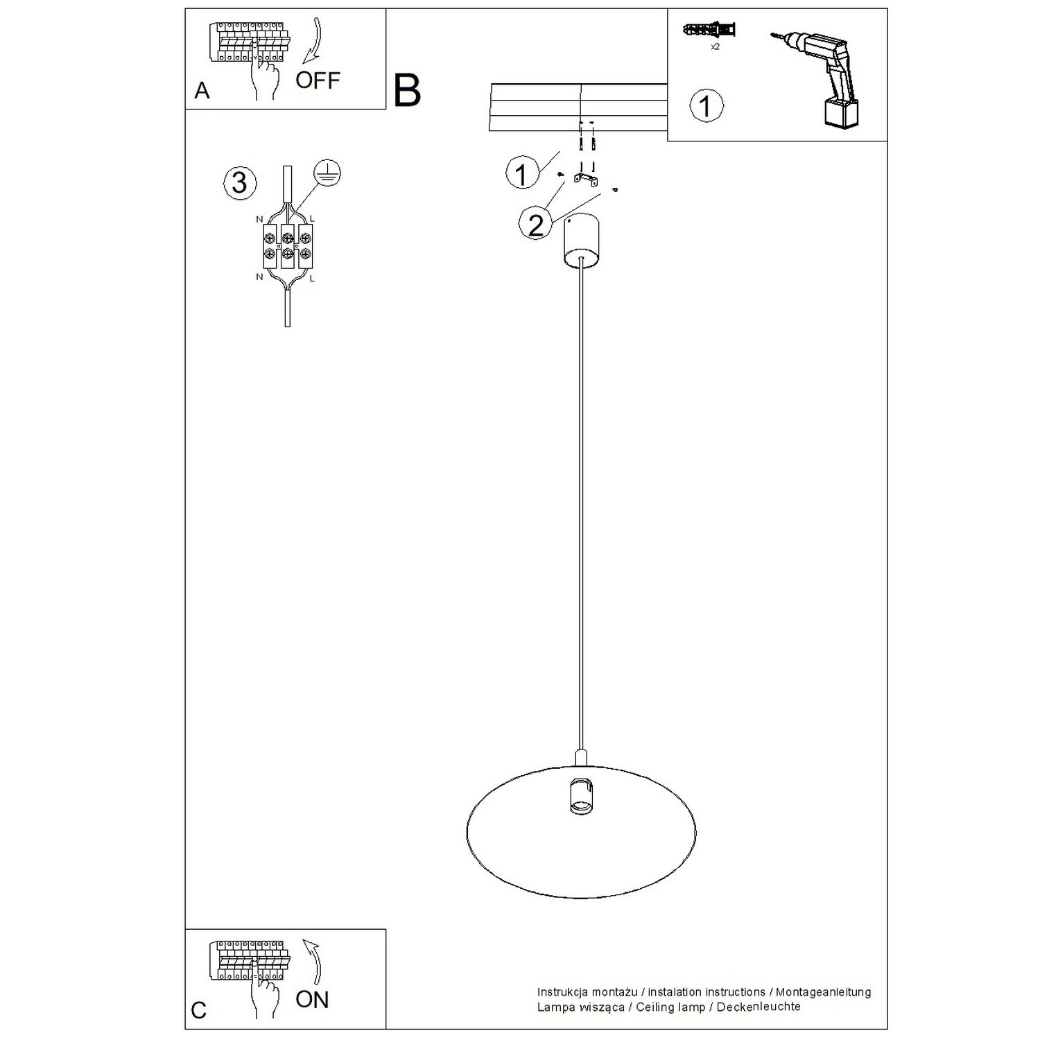Lampa wisząca NOX 40 złota - obrazek 11