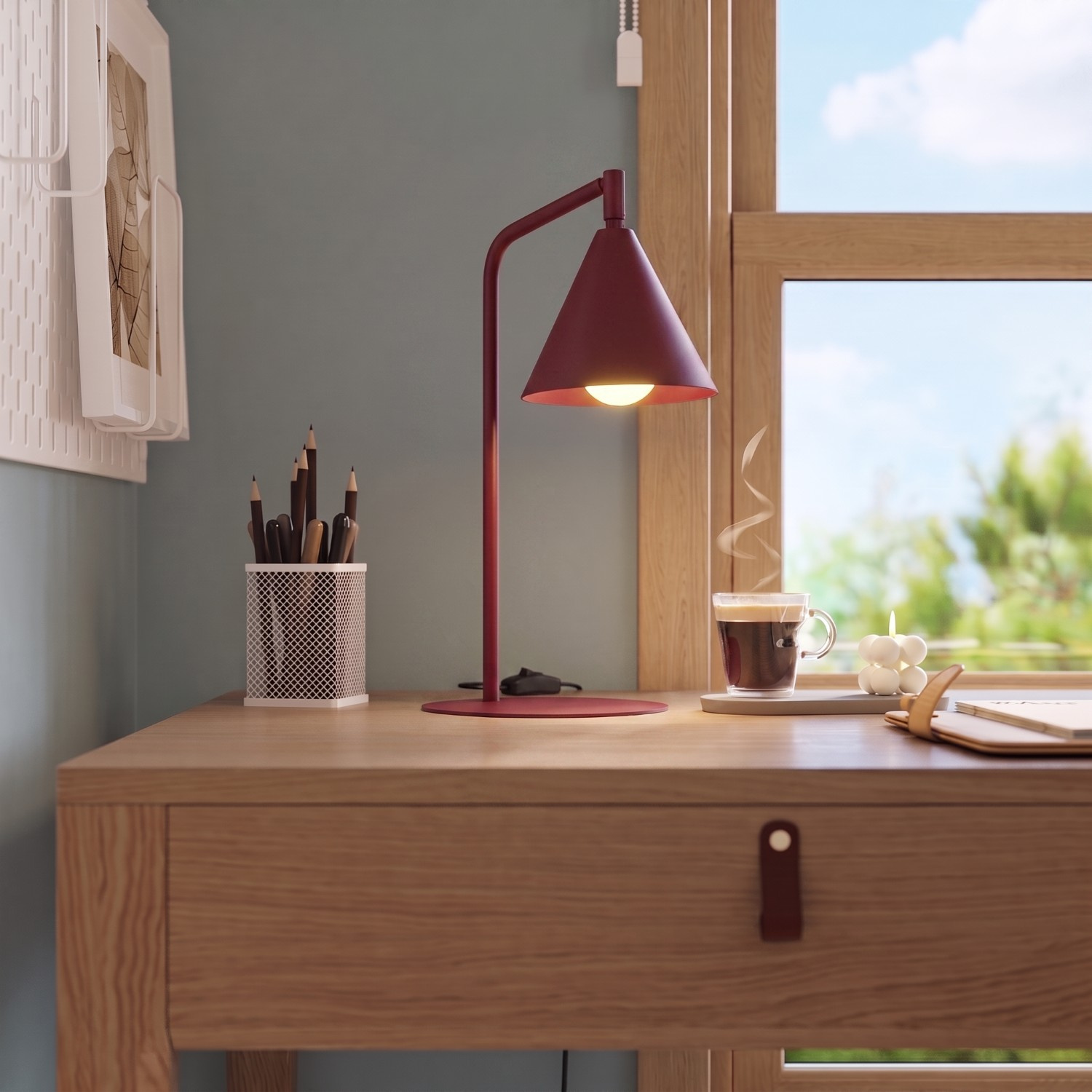 Lampa biurkowa NOX burgund - obrazek 14