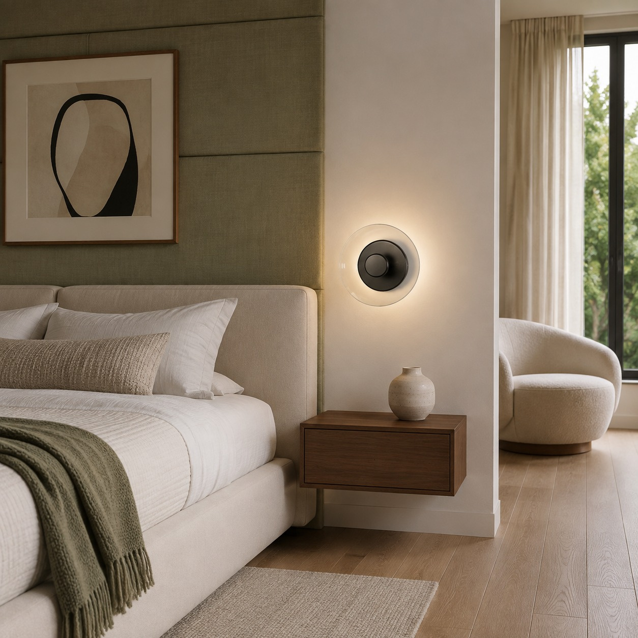 DISCO LED lampa ścienna 23 cm – szklany kinkiet do salonu, sypialni i przedpokoju - obrazek 3