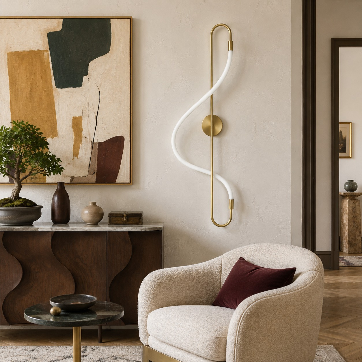 Lampa ścienna ESSA złota 90 cm - obrazek 4