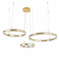 Lampa wisząca ARKADIA LED Trio 40/60/80 cm – złoty połysk