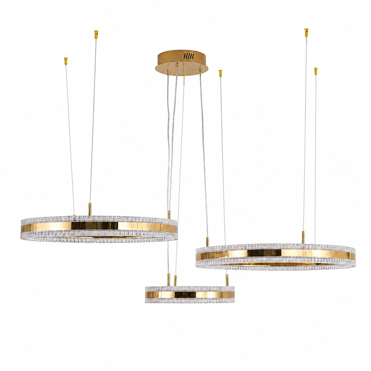 Lampa wisząca ARKADIA LED Trio 40/60/80 cm – złoty połysk - obrazek 4
