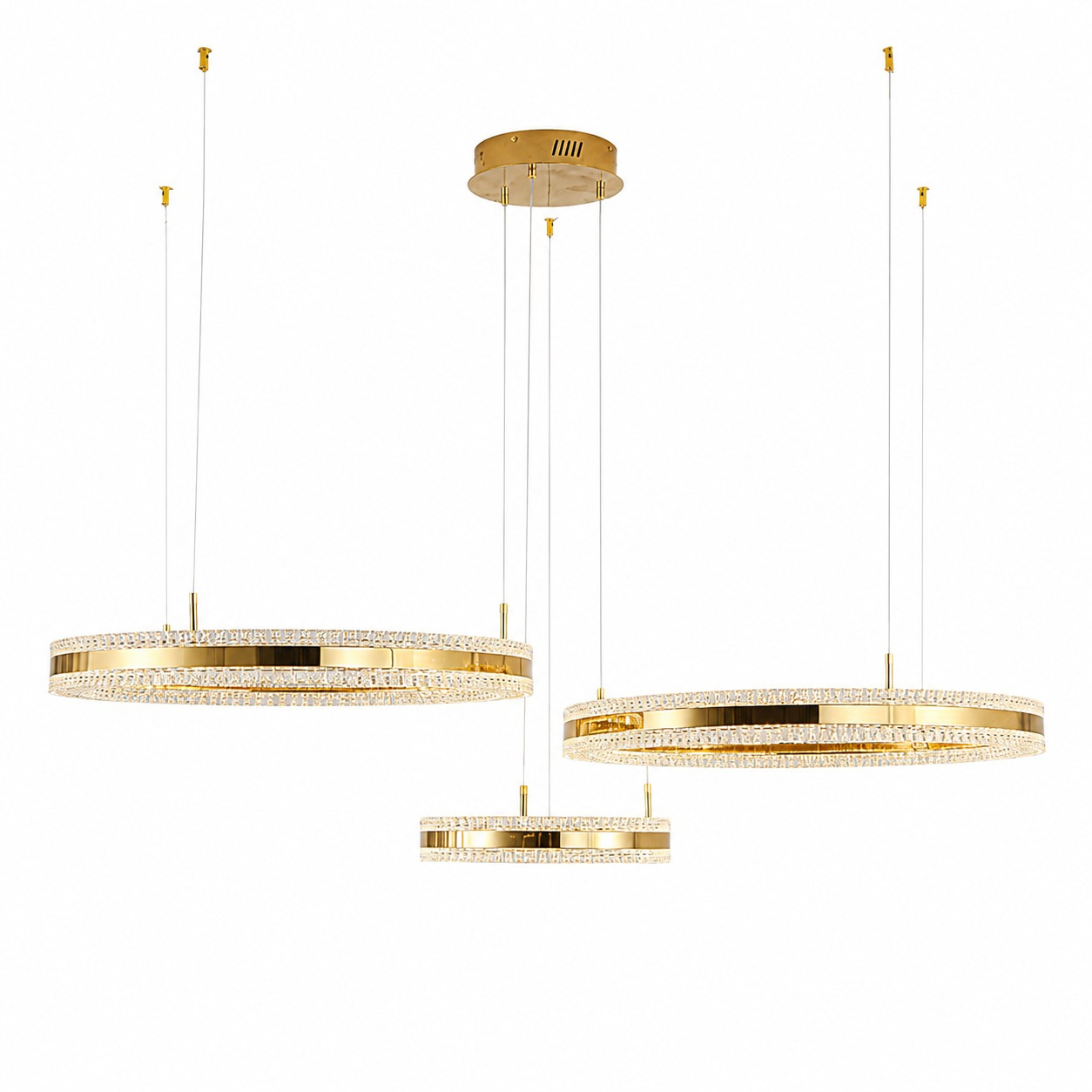 Lampa wisząca ARKADIA LED Trio 40/60/80 cm – złoty połysk - obrazek 6