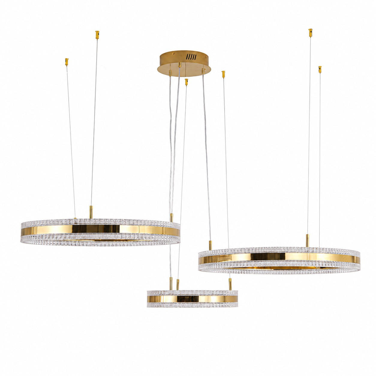 Lampa wisząca ARKADIA LED Trio 40/60/80 cm – złoty połysk - obrazek 7