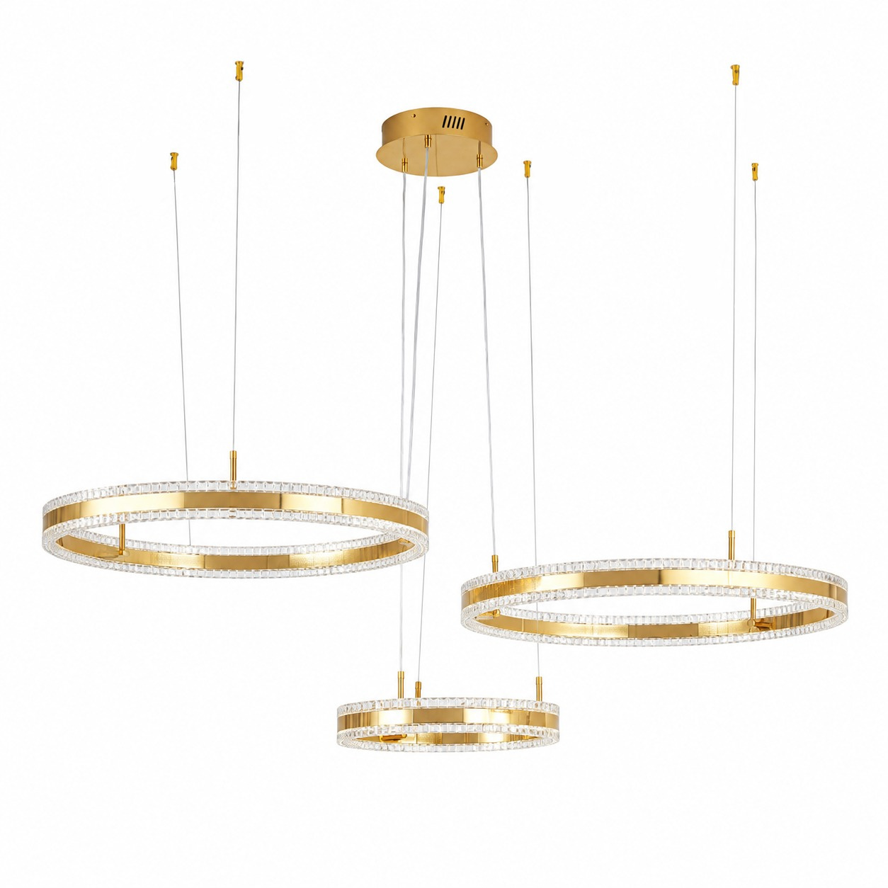 Lampa wisząca ARKADIA LED Trio 40/60/80 cm – złoty połysk - obrazek 8