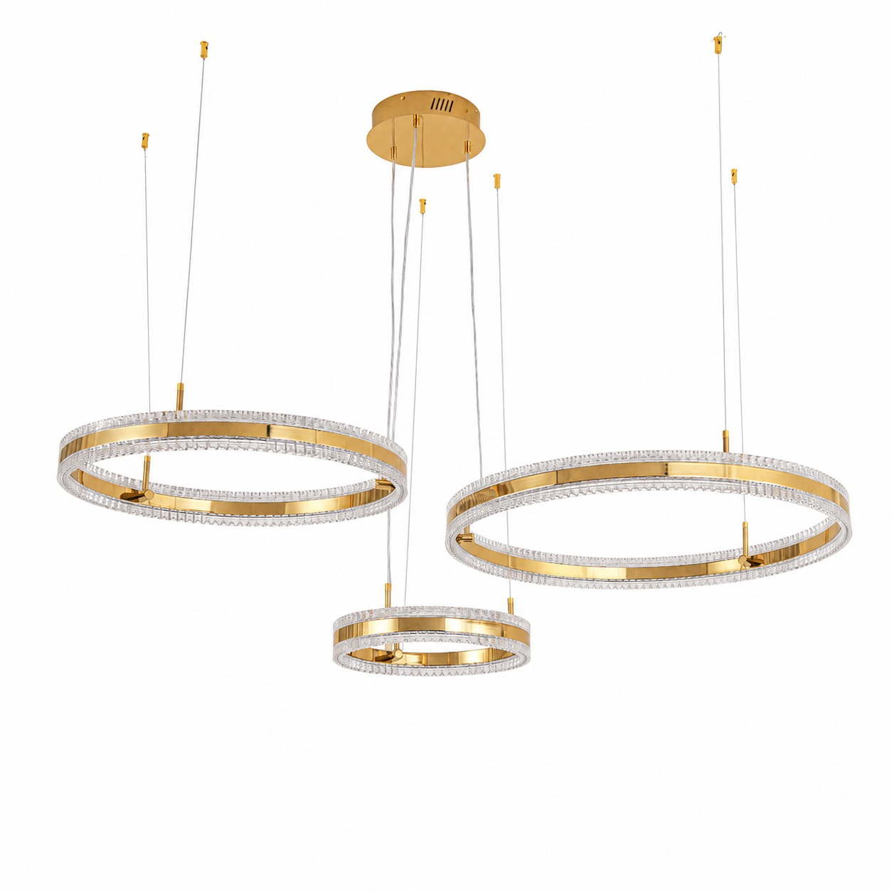 Lampa wisząca ARKADIA LED Trio 40/60/80 cm – złoty połysk - obrazek 9