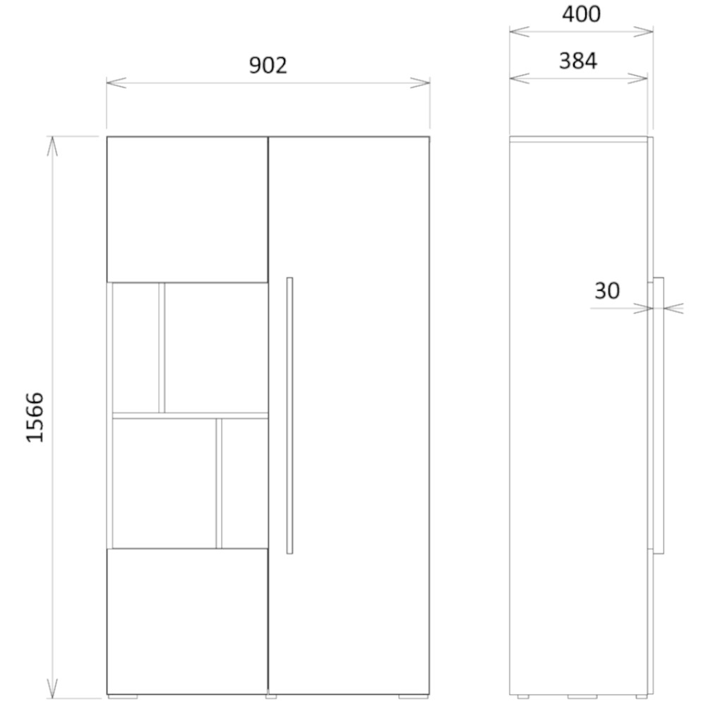 Regał 3D LORI 05 kaszmir / dąb wiosenny - obrazek 3
