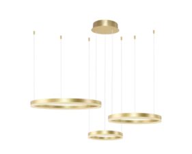 AZZARDO lampa wisząca HALO 80+60+40 CCT DIMM z pilotem złota