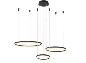 AZZARDO lampa wisząca HALO 80+60+40 CCT DIMM z pilotem czarna