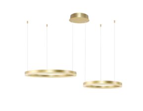 AZZARDO lampa wisząca HALO 80+60 CCT DIMM GO z pilotem złota