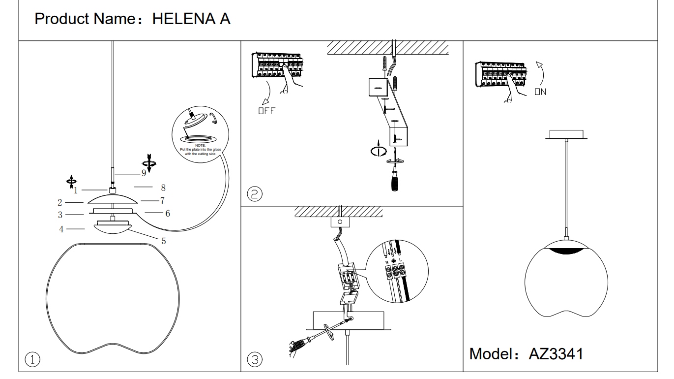 AZZARDO lampa wisząca HELENA A mosiądz - obrazek 3