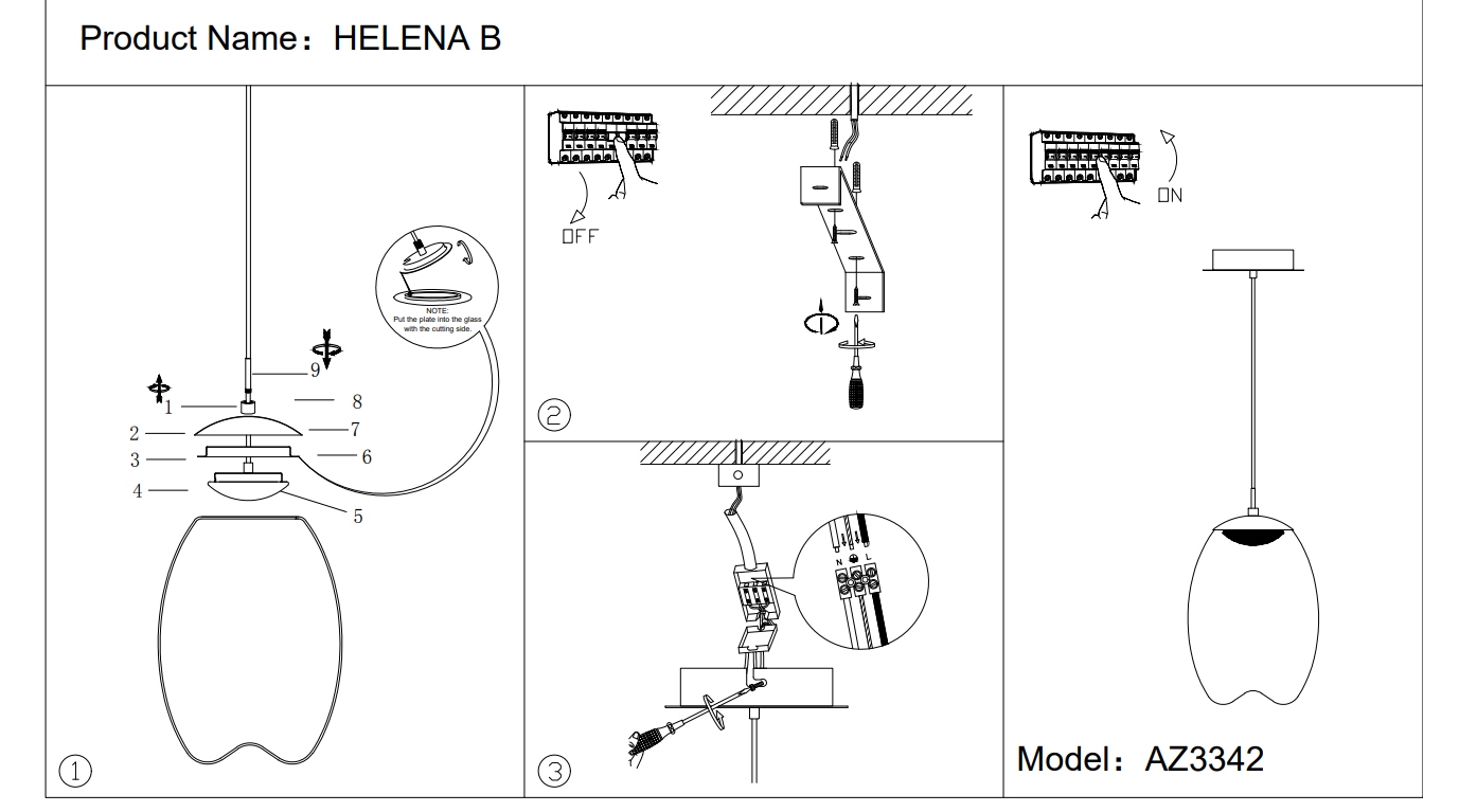 AZZARDO lampa wisząca HELENA B mosiądz - obrazek 3