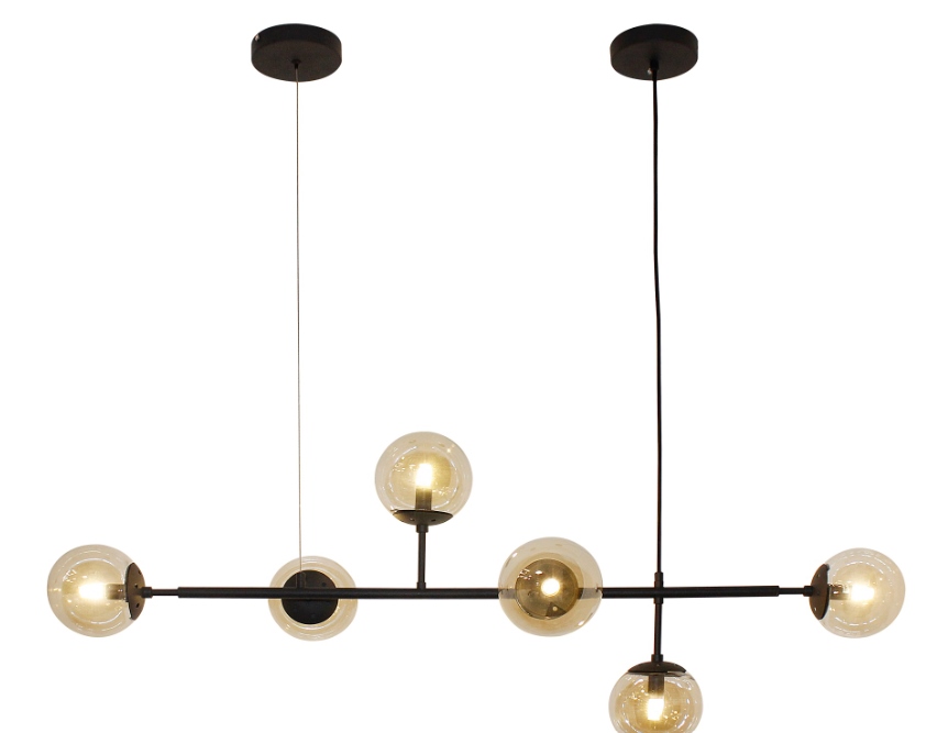 AZZARDO lampa wisząca HELIOS 6 czarna - obrazek 3