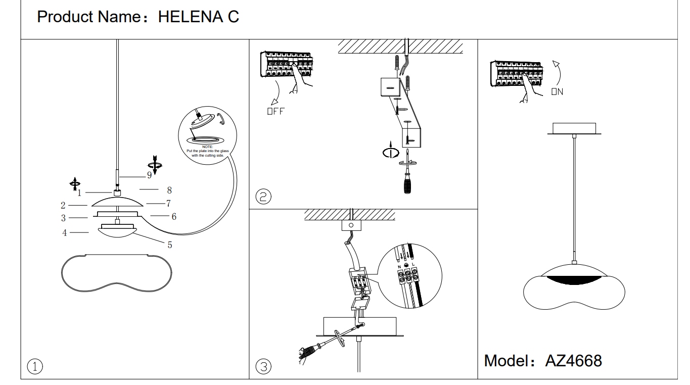 AZZARDO lampa wisząca HELENA C mosiądz - obrazek 3