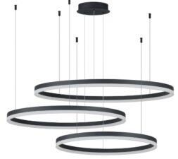 AZZARDO lampa wisząca HALO 100+80+60 GO czarna