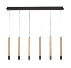 AZZARDO lampa wisząca IZOLDA 6 brązowa / drewno